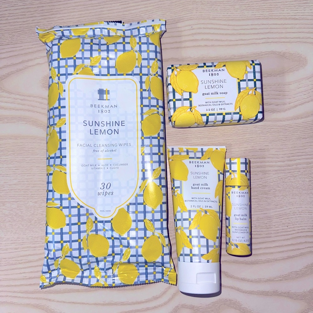 Beekman 1802 4 piece set in Sunshine Lemon scent